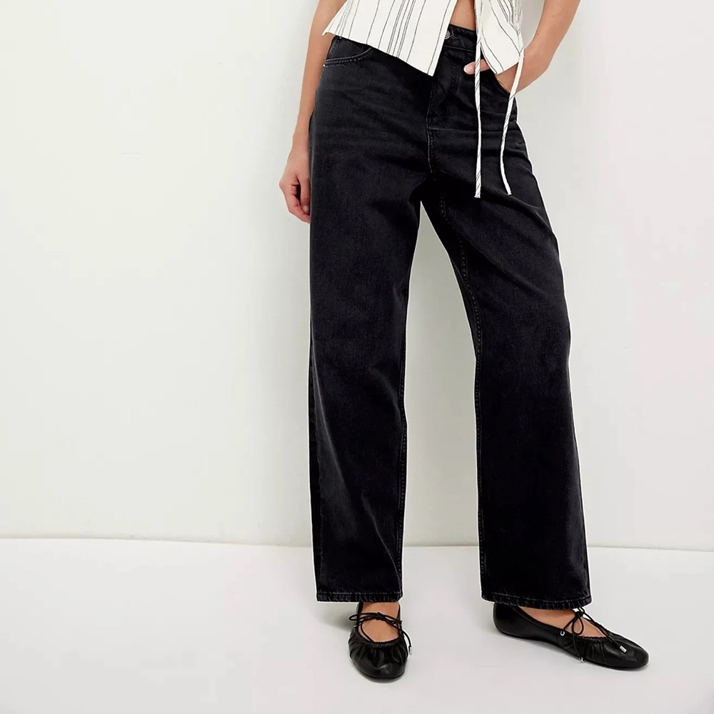Free People We The Free Cora Slouchy Jeans Black Size 26 NWT